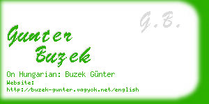 gunter buzek business card